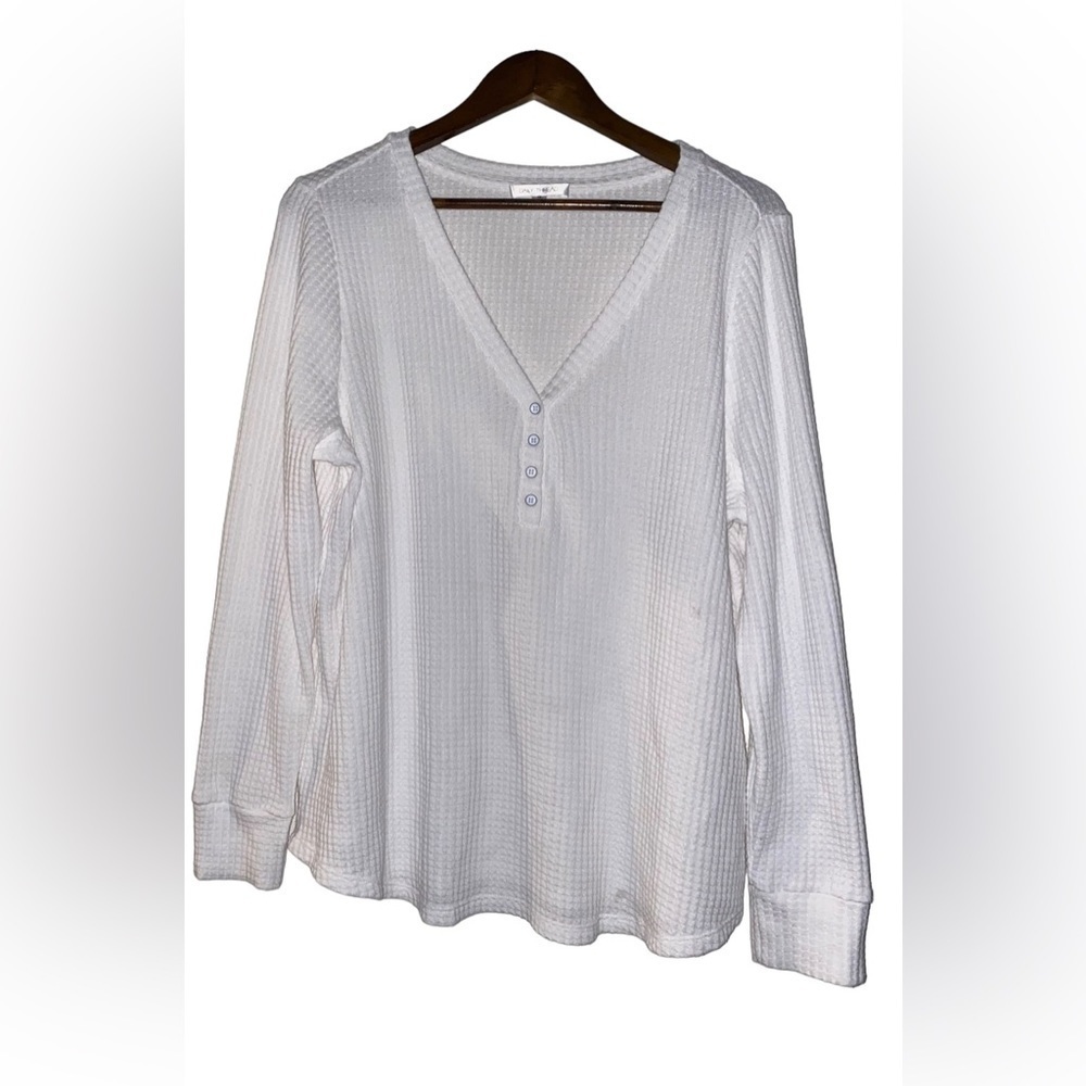 Daily Thread Women Long Sleeves White Thermal Shirt‎ Size 1X Casual Outdoor